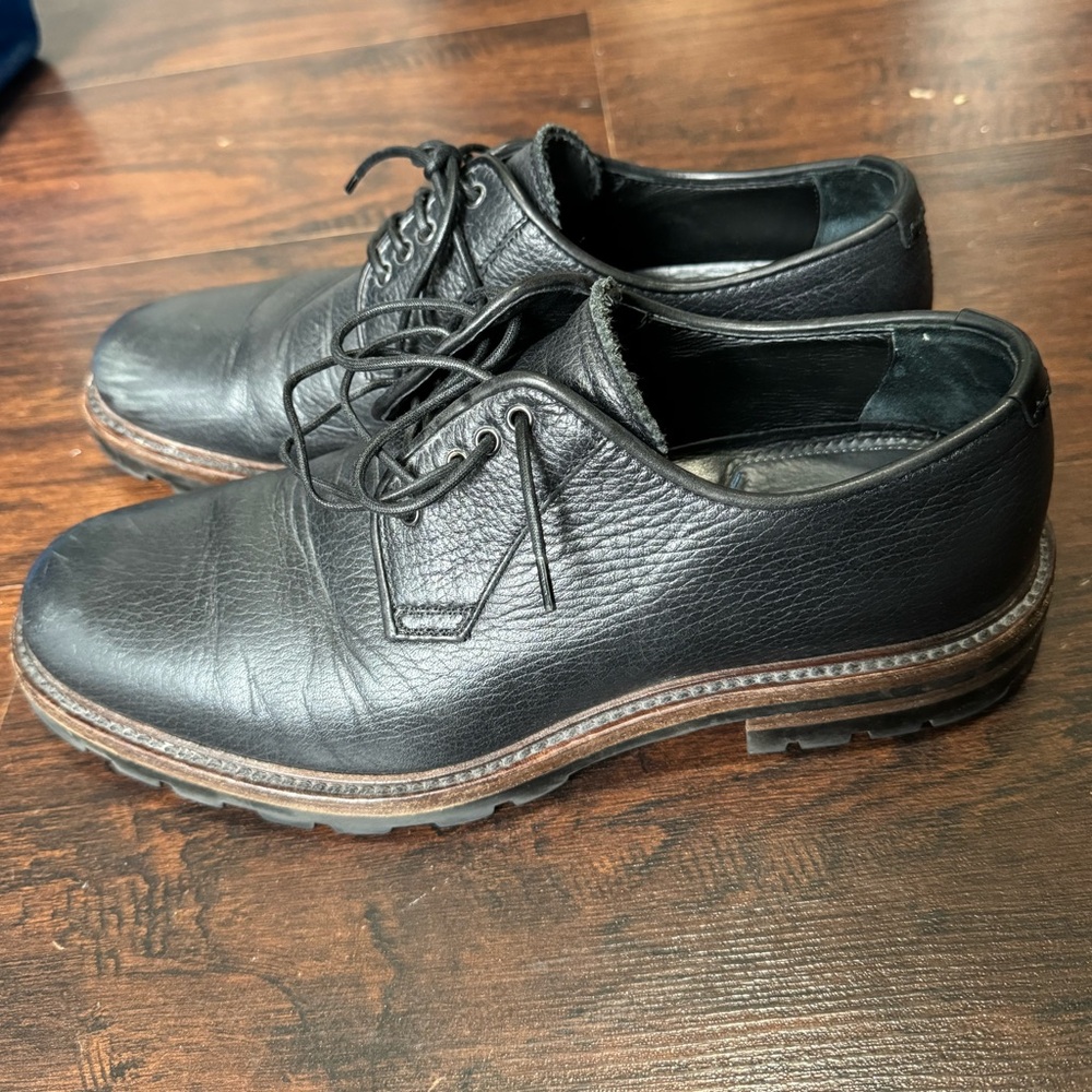 Aquatalia Men’s Leon Black Leather Lace Up Waterproof Shoes Size 9 - Picture 4 of 8